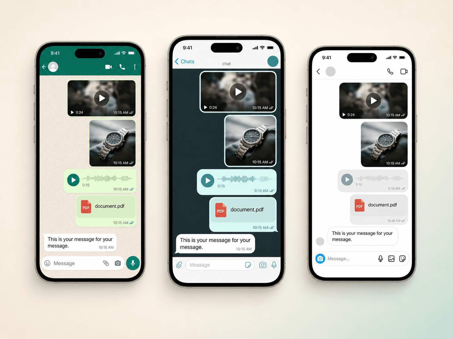 Different content types sent to Shlau from messaging apps